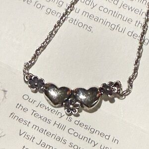 James Avery Retired Hearts and Flowers Sterling Silver Necklace EUC
